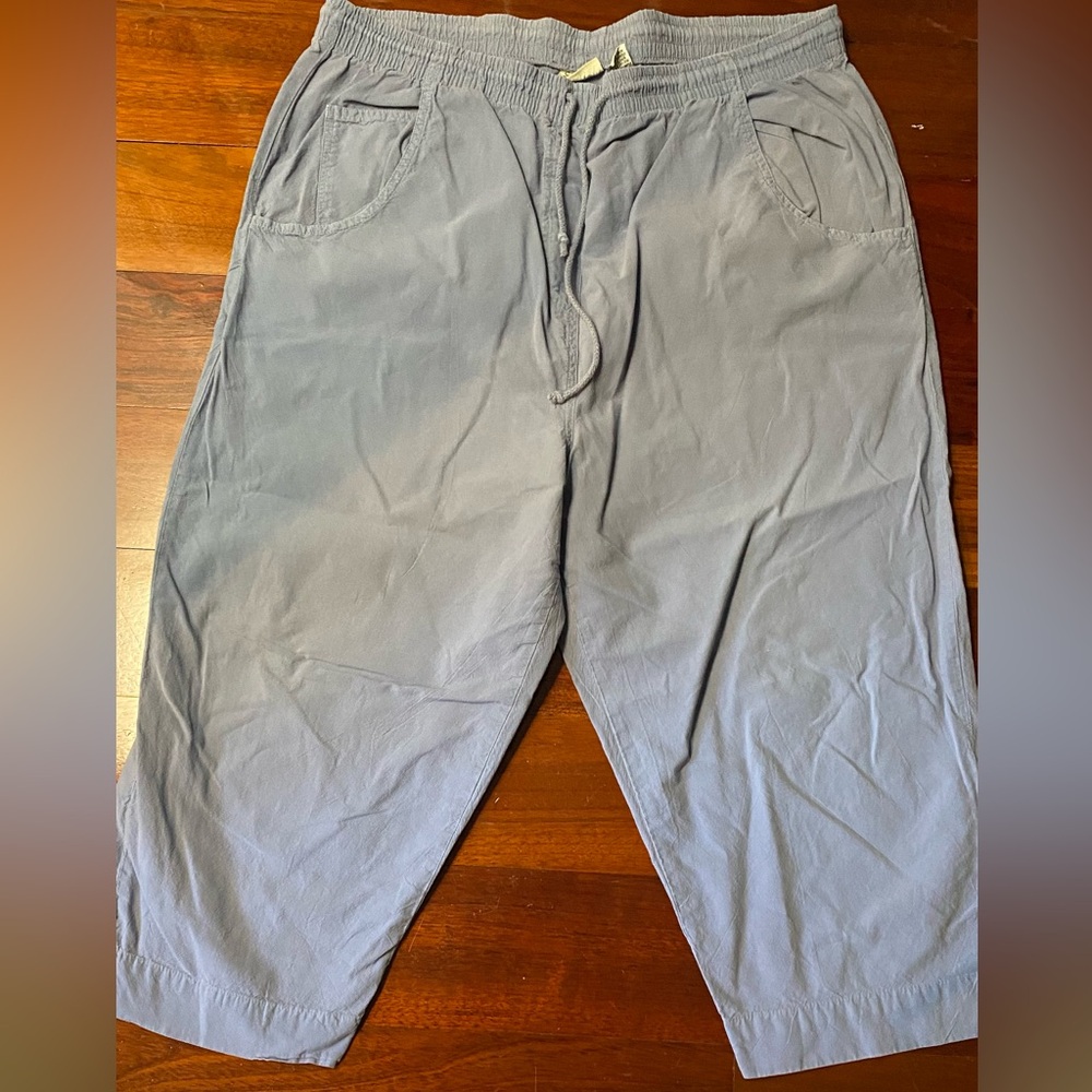 Classic Element Women’s Light Blue/Gray Cotton Capris Pants  Sz L